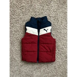 Puma I Boys Puffer Vest - Red Navy White Colorblock I Size 3T I EXCELLENT Cond